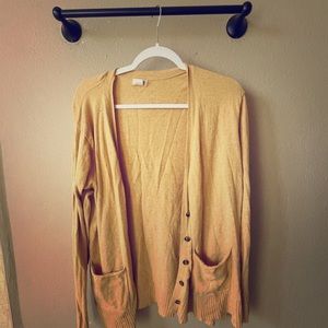 Yellow button up cardigan